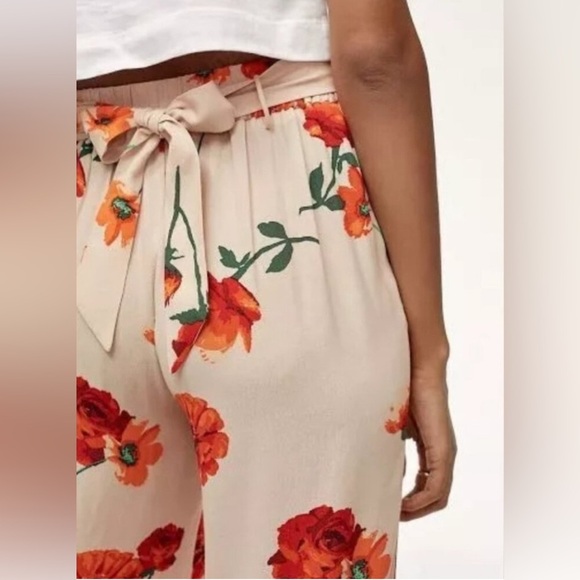 Aritzia Wilfred Goji Floral Faun Pants in Denude - Wide Leg Crop - Picture 6 of 13